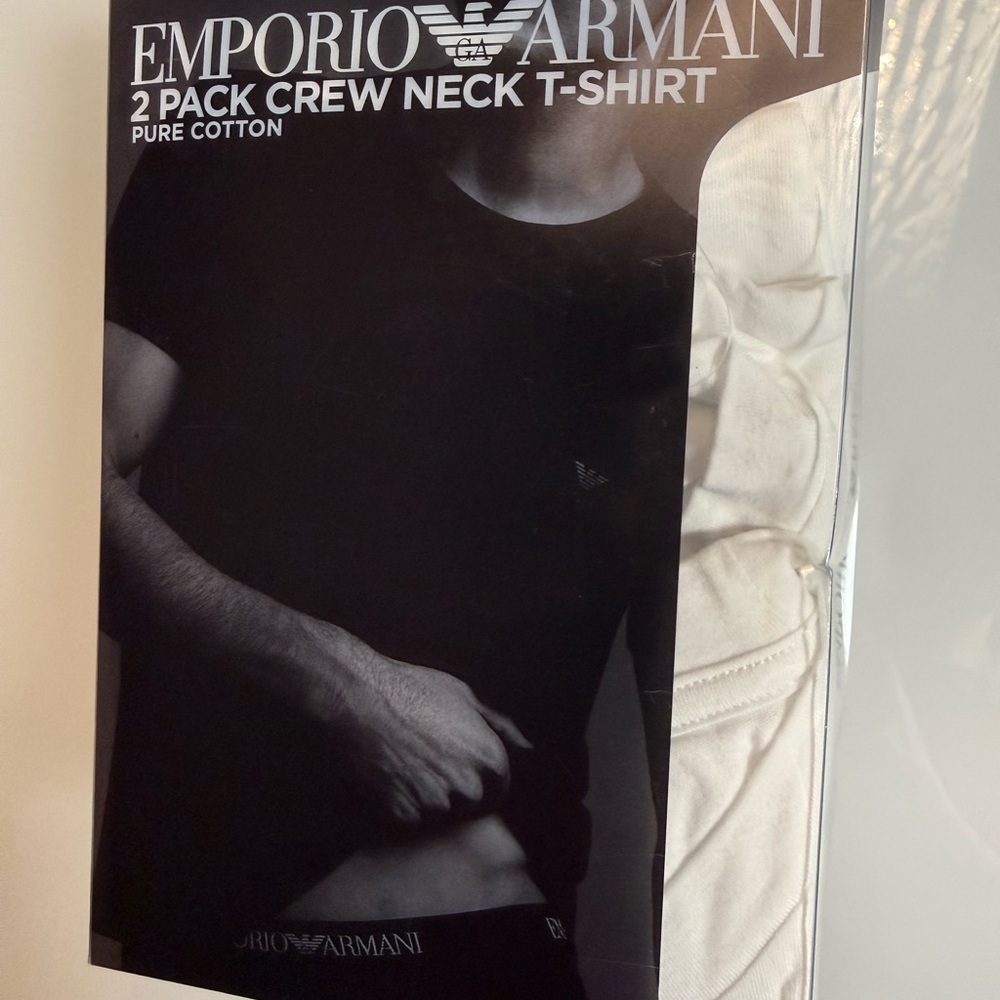 Emporio Armani Men’s Crew Neck T-Shirts – 2 Pack – Size L – New
